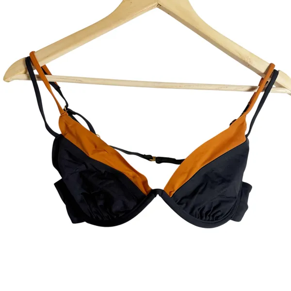 L*Space Fused Zendaya Bikini Swim Top Black Brown Sienna Layered Size M - Image 2