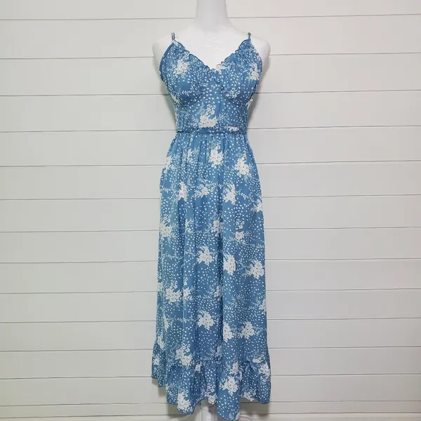 Simplee Women's Ruffle Hem Belted Floral Cami Dress.‎ Size: L - Image 2