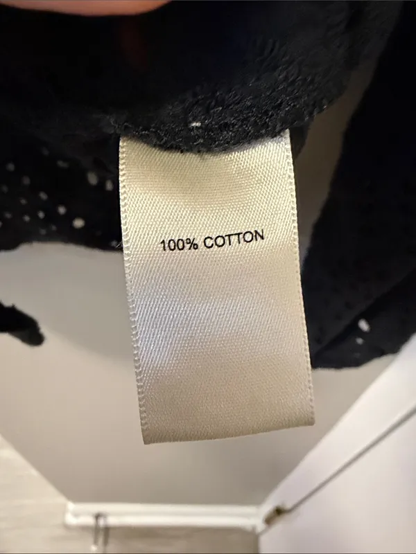 $178 NWOT Joie Black Eyelet Button-Down Top – 100% Cotton – Size XS - Image 6