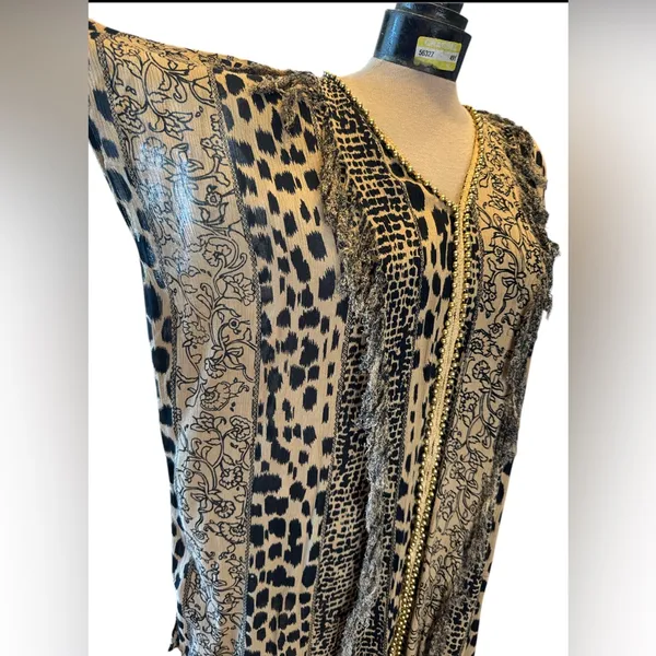 GIANNI BINI Animal/‎ Floral Print Women’s Swim Cover Up Size XS - Image 2