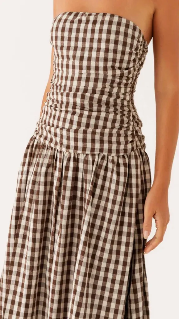 Peppermayo Carmel Maxi Dress - Brown Gingham - Image 2