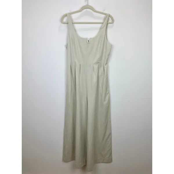 Madewell Wide Leg Jumpsuit Drapey Twill Muted Stone Beige Minimalist US 6 NWT - Image 6