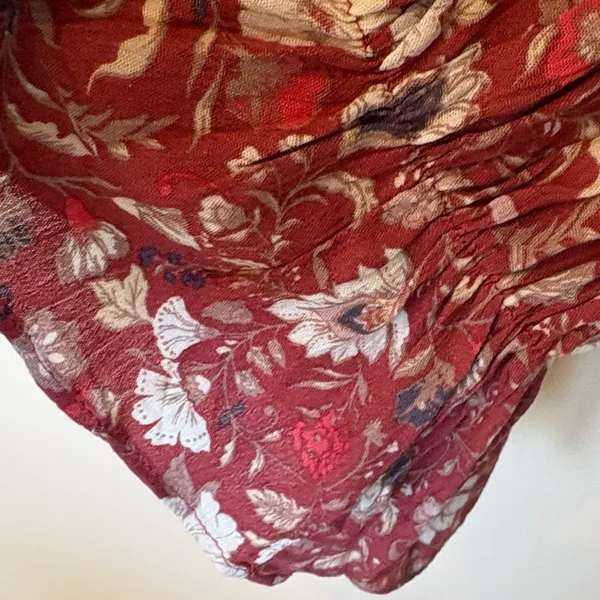 Easel Burgundy Floral Blouse - Image 4