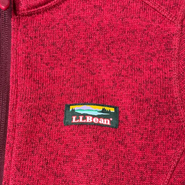 L.L. Bean Women’s Sweater Fleece Full Zip Jacket Red‎ Size Small - Image 5