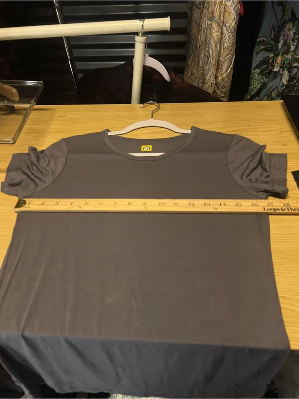 WonderWink Layers Slinky Knit Short Sleeve Tee Pewter Gray Size Small NWT - Image 9