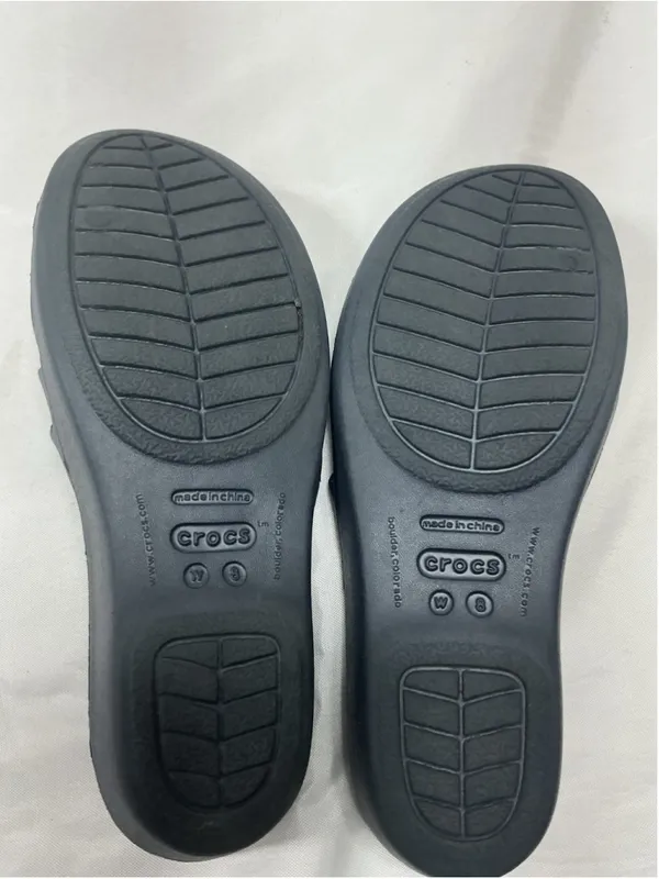 Womans Crocs Slip On Strappy Sandals 8 Navy Wedge Heel Open Toe - Image 6