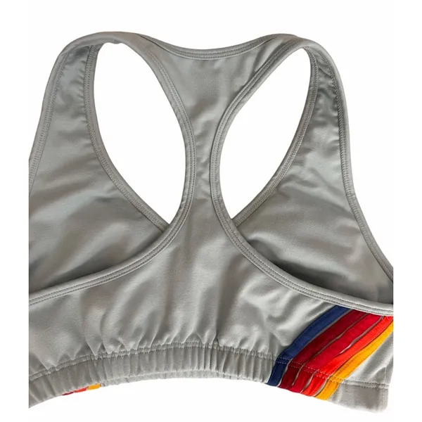 Aviator Nation 5 Stripe 4" High Rise Biker Shorts & Sports Bra Mist Women's Sm - Image 7