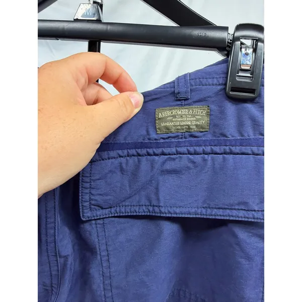 Abercrombie Vintage ‎ 90's Y2K Womens Navy Relaxed Utility Cargo Paratrooper Pants Sz 6 - Image 5