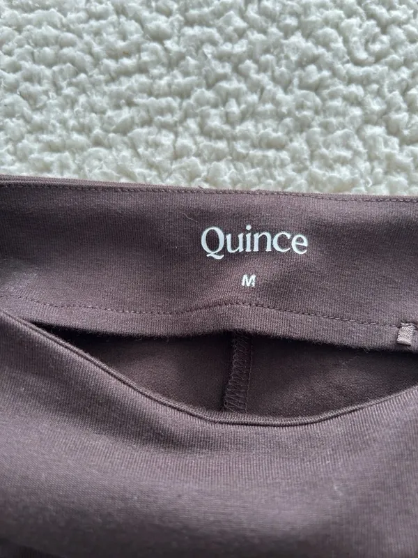 Quince Stretch Cotton Jersey Mock Neck Mini Dress Espresso Brown Sz M - Image 6