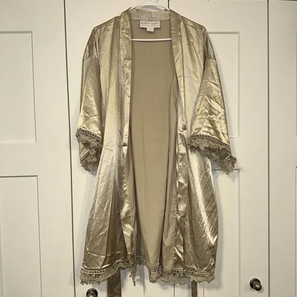 Birdy Grey‎ Claudine Lace Robe Shiny Satin Neutral Champagne Size XL/XXL - Image 5