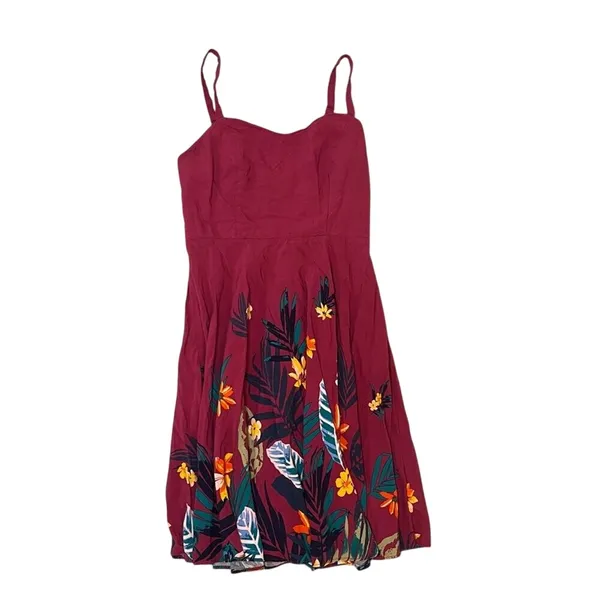 Old Navy Purple Tropical Floral Print‎ Fit & Flare Summer Sundress Size Small - Image 3