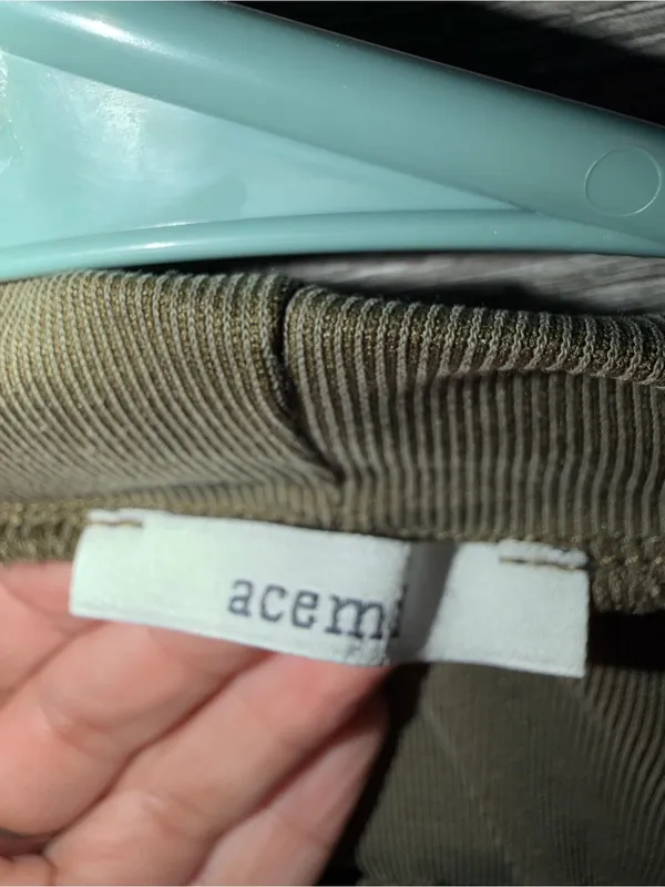 Acemi Olive Green Sleeveless Mock Neck Crop Top - Image 3