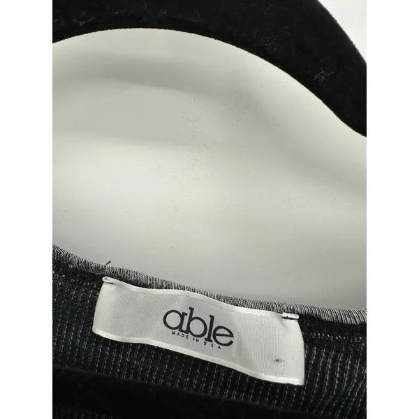 Able Womens Waffle Knit Thermal‎ Top XS Gray Long Sleeve Southwest Boho - Image 5