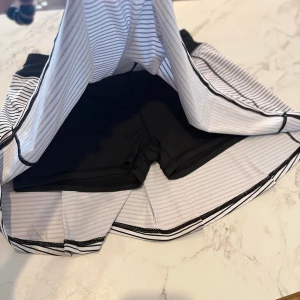 Kyodan Women's White + Black Striped Pleated Tennis Skirt Size P/S Fairy Core - Image 5