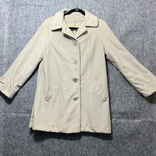 Vintage‎ Veloura Jacket Womens 10 Peacoat Tan Union Made 60s Trench Coat - Image 4