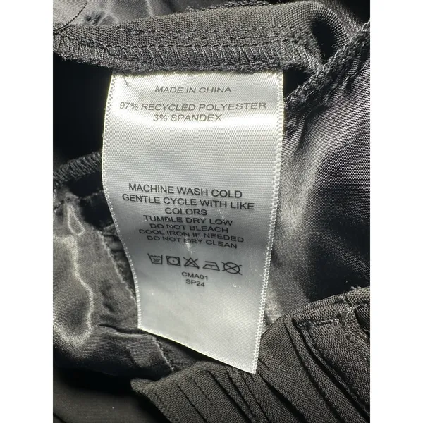 Quince Quick Stretch Crepe Paperbag Pants Women's Size 6 Black High Waisted - Image 7