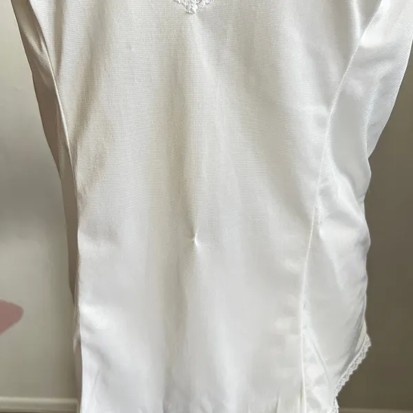 Vintage White Lace Trim Tank Top, Coquette‎ Balletcore Y2K Lingerie Bridal Large - Image 3