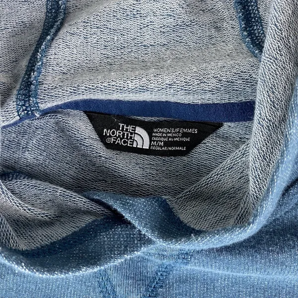 The North Face Hoodie Womens Medium Blue Oversized‎ Pullover Cotton Long Sleeve - Image 4
