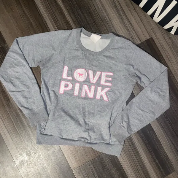 Victoria's Secret PINK Light Gray Sweatshirt - Image 2
