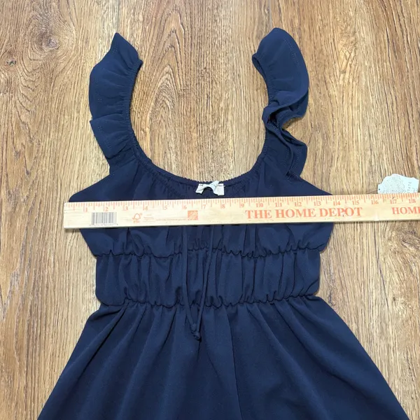 New Altar'd State Navy Blue Mini‎ Dress Babydoll Graduation Ruffle Strap sz XS - Image 10