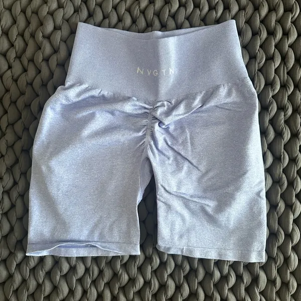 NVGTN Periwinkle Scrunch Seamless Shorts - Image 4