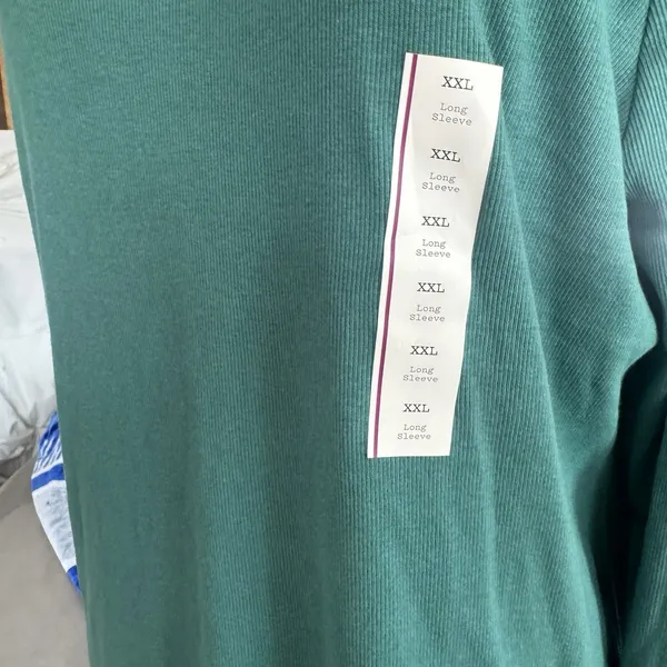 New A New Day Size XXL Green Ribbed Long Sleeve Top Crew Neck - Image 3