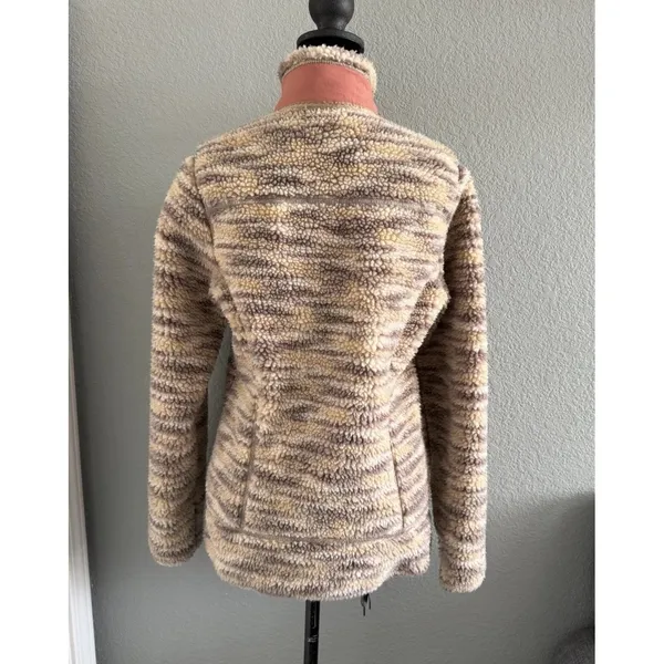 Patagonia Womens Retro Pile Full Zip Fleece Jacket Patterned Beige Size XS⁠ - Image 2