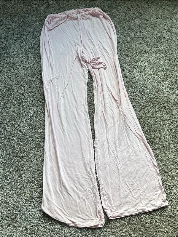 SKIMS Pale Pink Wide-Leg Lounge Pajama Pants - Image 2