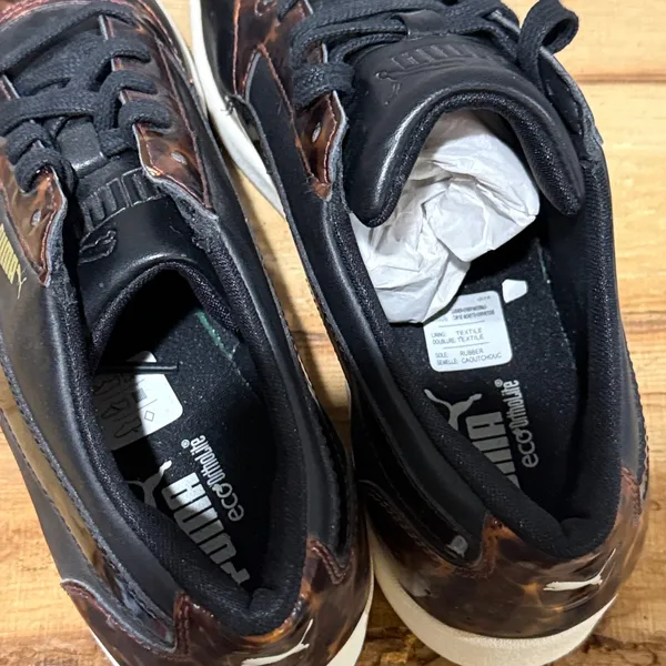 *NEW* Puma Pointy Creepers Patent Black and Tortoise Lace Up Size 10 A43‎ - Image 9