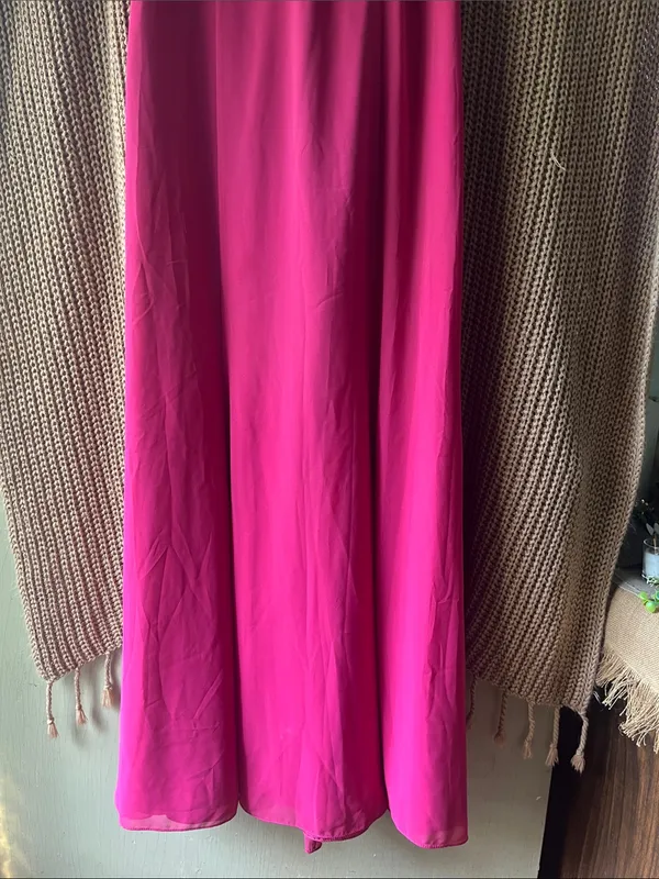 David's Bridal Fuchsia Sleeveless Maxi Dress - Image 6