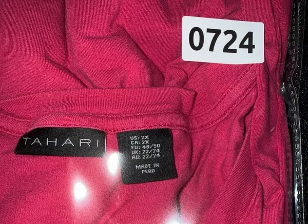 Tahari Pink V-Neck Pima Cotton Blend Plus Size Tunic 2X - Image 7