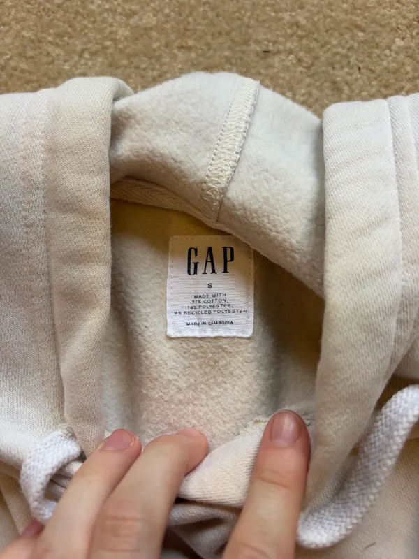 GAP cream and grey hoodie Size S - Image 3