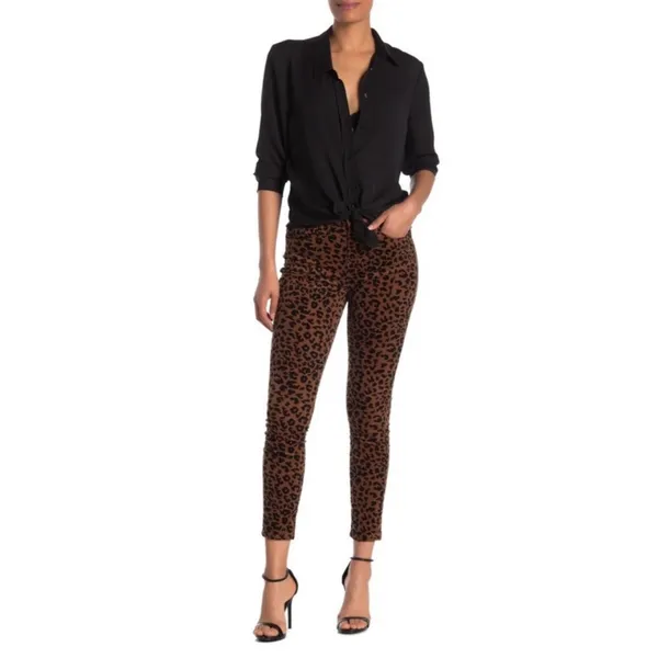 NWT BlankNYC Leopard Corduroy Mid-Rise Skinny Jeans SZ-31 Brown Black - Image 3