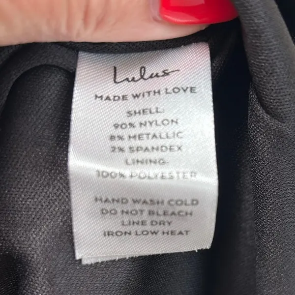 Lulu’s Black Sparkly Ruched Bodycon Mini Dress size S NWT - Image 9