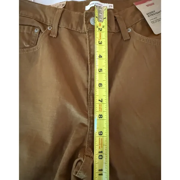 Levis Pants Womens Size 29 Brown Mid Rise Straight Twill Cotton 5 Pocket NWT - Image 6