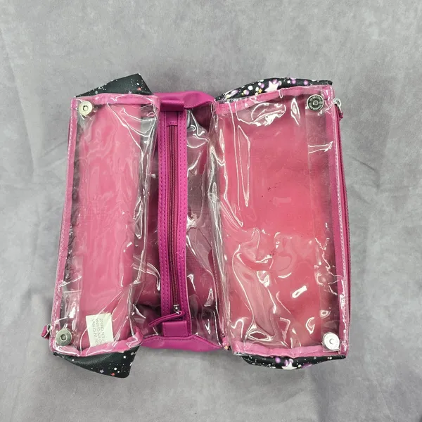 Tahari Purple Star Double Zipper Toiletries Snap‎ Makeup Cosmetics Bag - Image 6