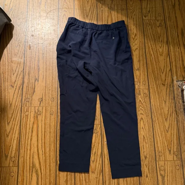 Banana Republic Tapered Ankle Dress Pants 10 Navy Blue Elastic Back Workwear - Image 3