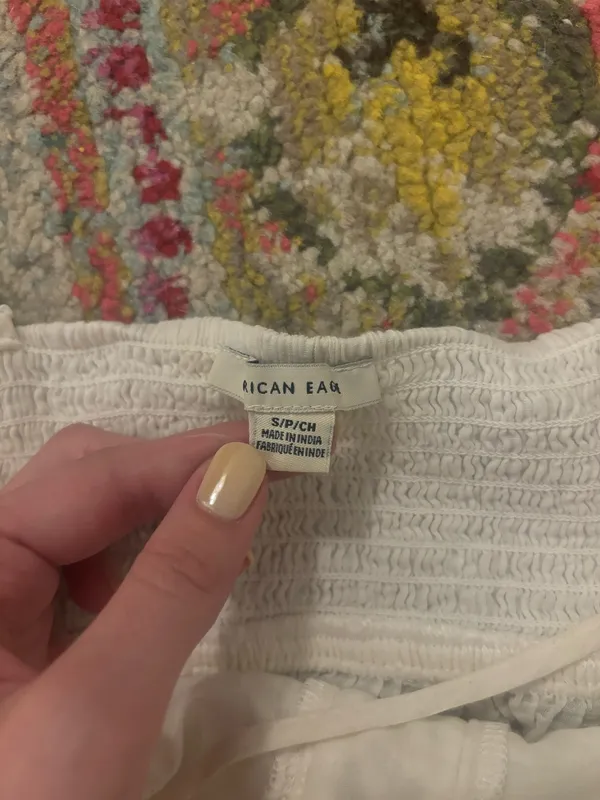 American Eagle White eyelet top - Image 2