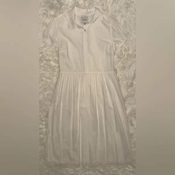 NWOT Reformation Ula in White Midi Sleeveless Collared Dress Size 10 - Image 5