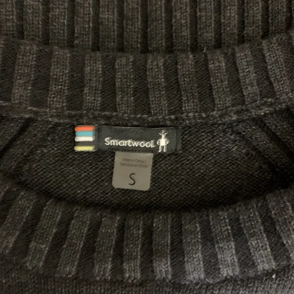 Smartwool Charcoal Ribbed Knit Long Sleeve‎ Pullover Thermal Sweater Small - Image 3