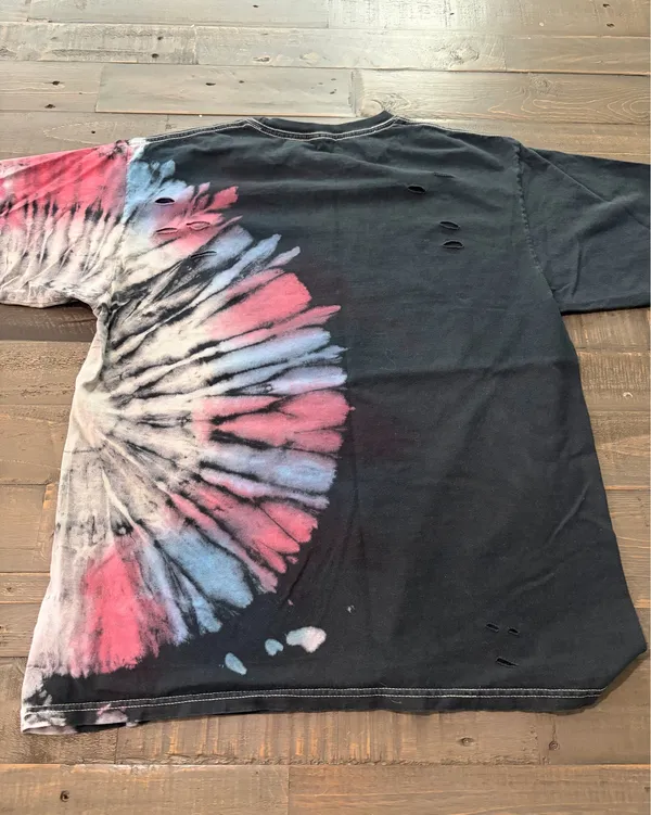 Chemistry Tupac Poetic Justice Distressed Tie Dye Graphic T-Shirt Size L - Image 4