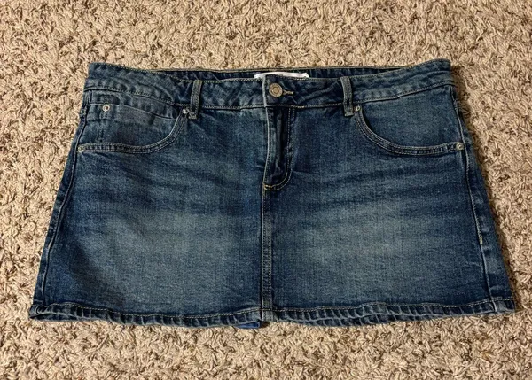 Garage Denim Micro Skort  In pixie blue  - Image 2