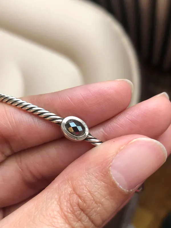David Yurman Onyx Stone Bangle Bracelet - Image 3