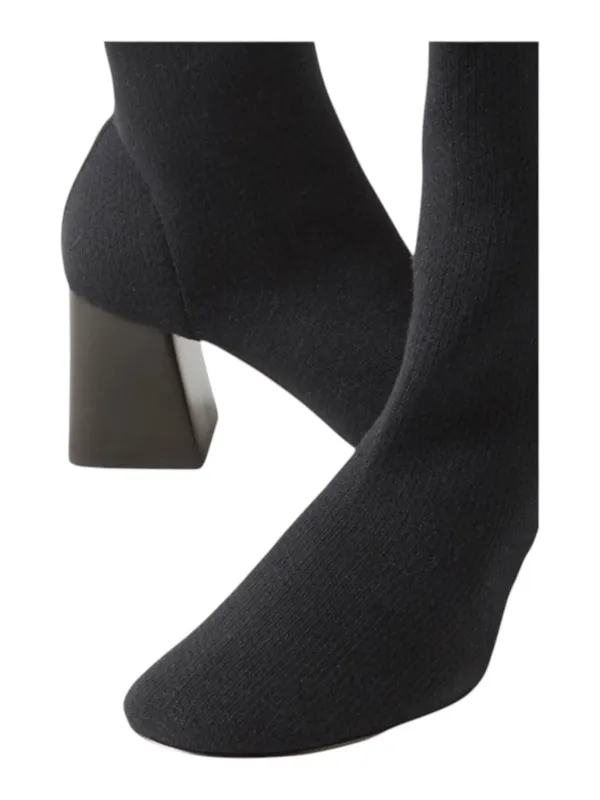 Vero Cuoio Real Italian Leather ᪥ Soft Stretch Sock Heeled Boots ᪥ Black ᪥ 7 235 - Image 14