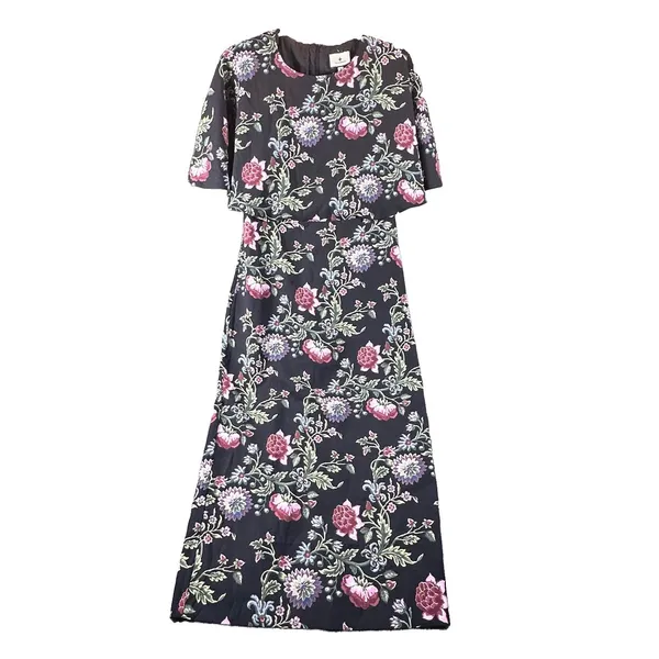 Tuckernuck Midnight Moonflower Leah Cape Dress Floral Flutter Sleeve Midi 4 New - Image 7