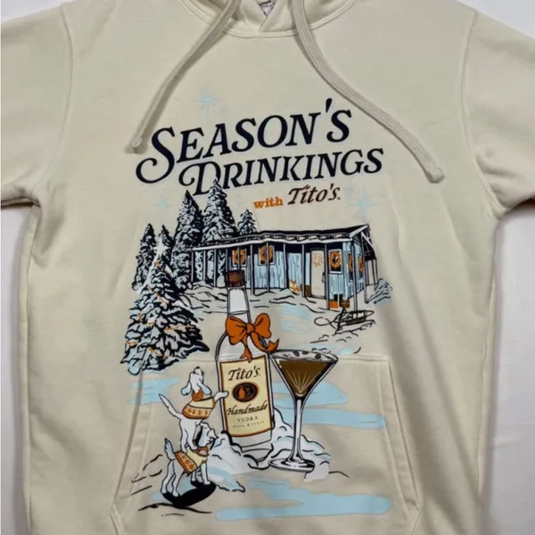 Tito's Season's Drinkings Ugly Holiday Hoodie - Image 4