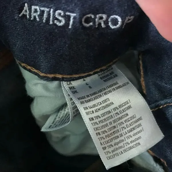 American Eagle Artist Crop dark wash normcore size 4 jeans - Image 2