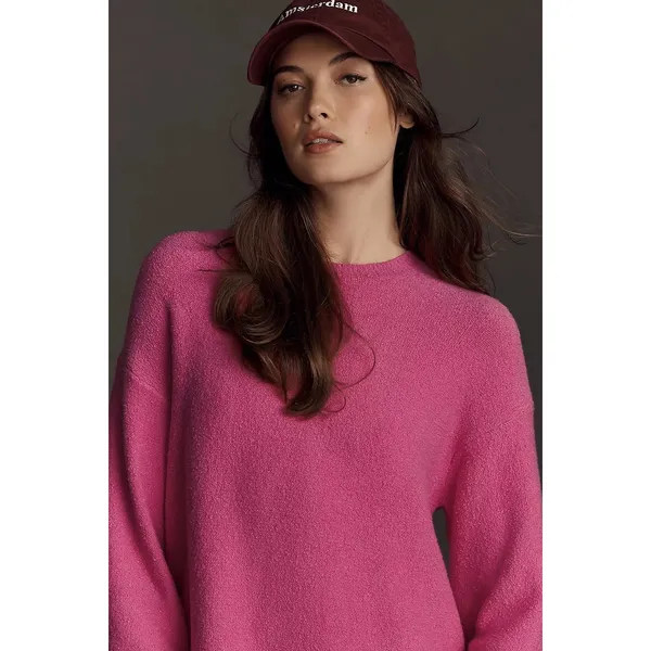 Daily Practice Anthropologie Pink Fuzzy Sweater Dress Medium Cozy‎ Lounge - Image 4