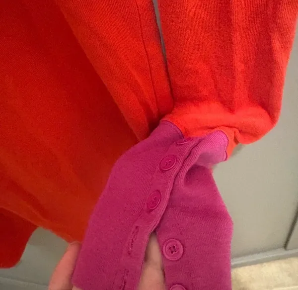 Gap Vibrant Red Top with Purple Trim  - Image 4
