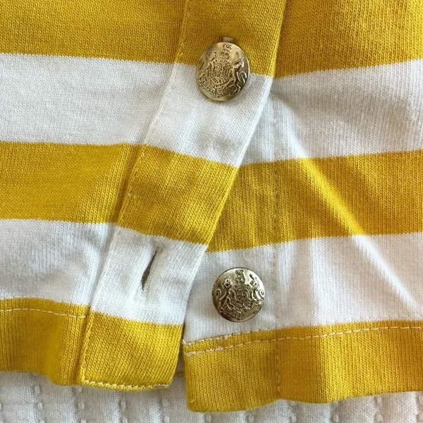 J. Crew Classic Striped Fisherman Long Sleeve Tee with Gold Buttons - Image 6